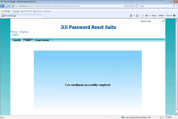 Self Service Password Reset User Enrollment
