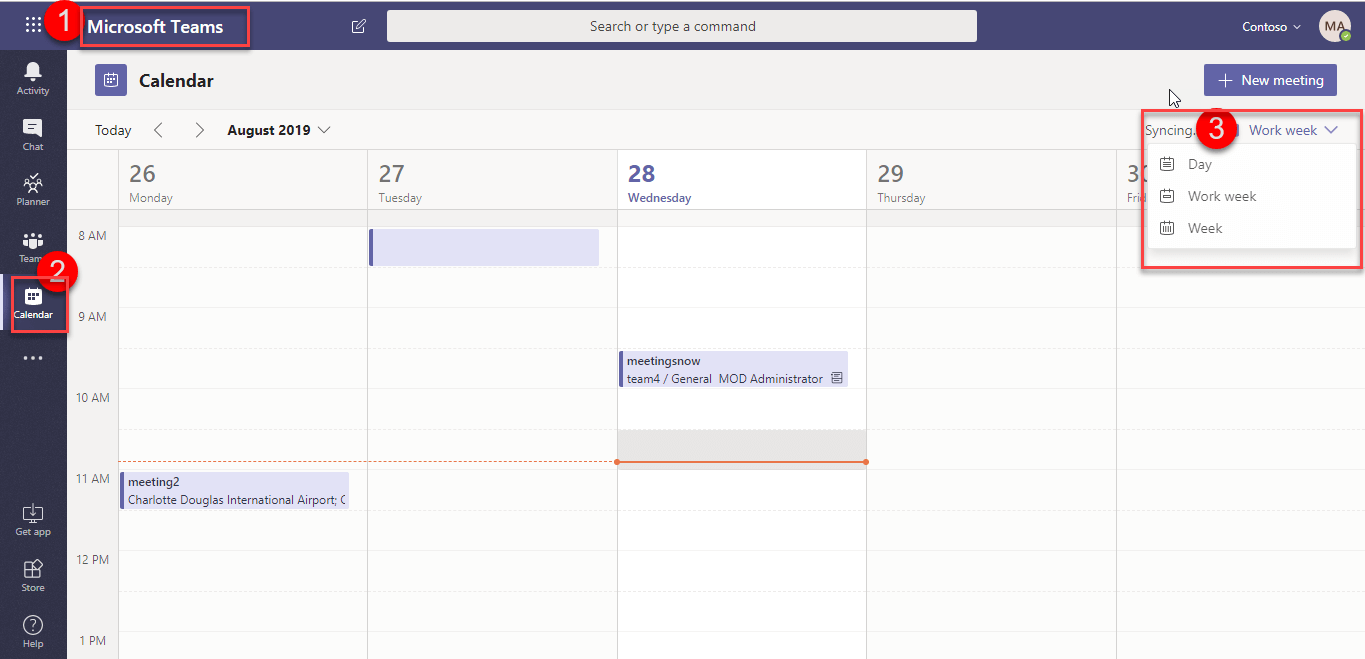 Calendar App in Microsoft Teams