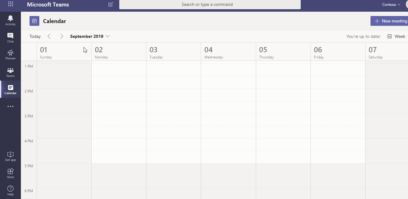 Calendar App in Microsoft Teams