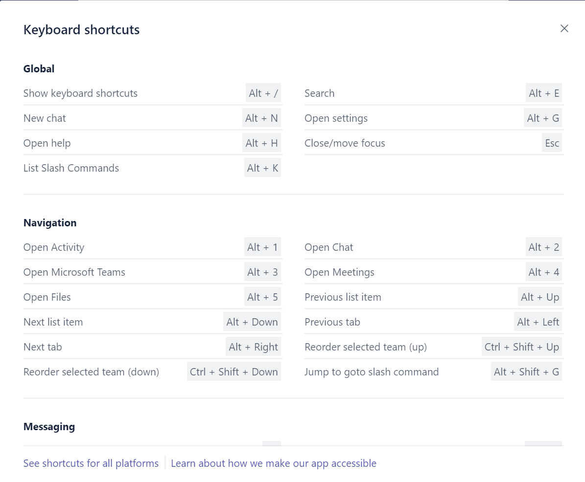 Microsoft Teams Shortcuts
