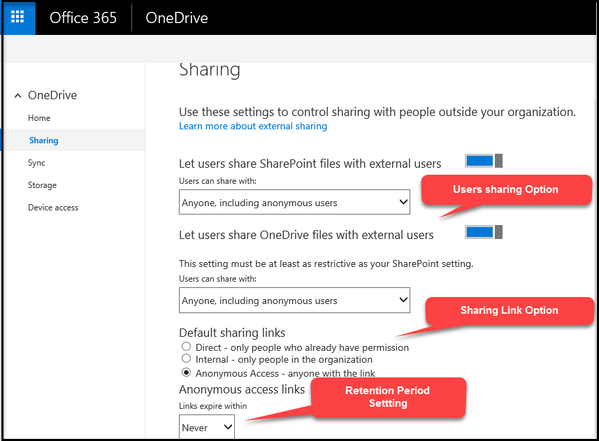 One Drive Admin Center Preview