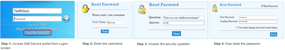 Self Reset Password by Question and Answers