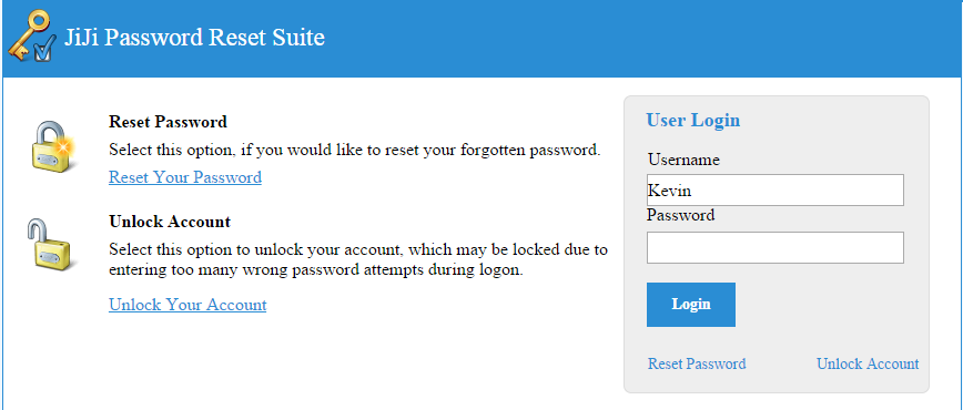 Self Service Change Password - Step 1